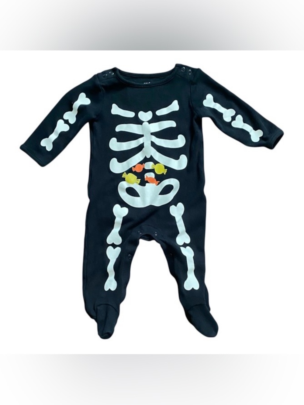 Carter’s Halloween Skeleton Footed Onesie Bodysuit Outfit Baby 9 Months
